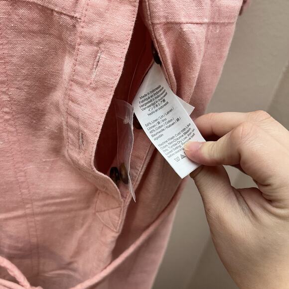 NWT Madewell Linen-Blend Puff Sleeve Wide-Leg Jumpsuit SZ S Minimalist Coveralls - Picture 11 of 12